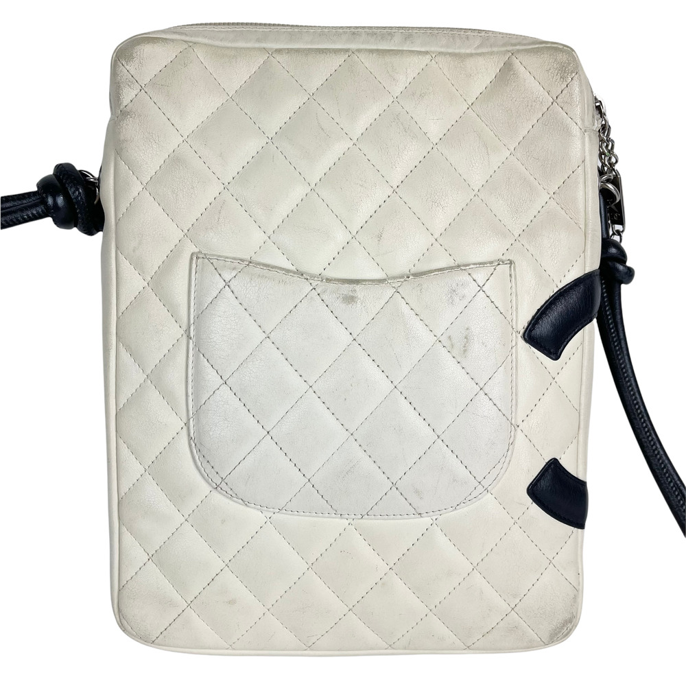 CHANEL Cambon Crossbody Bag Cream White Quilted Leather CC Logo - Picture 2 of 10